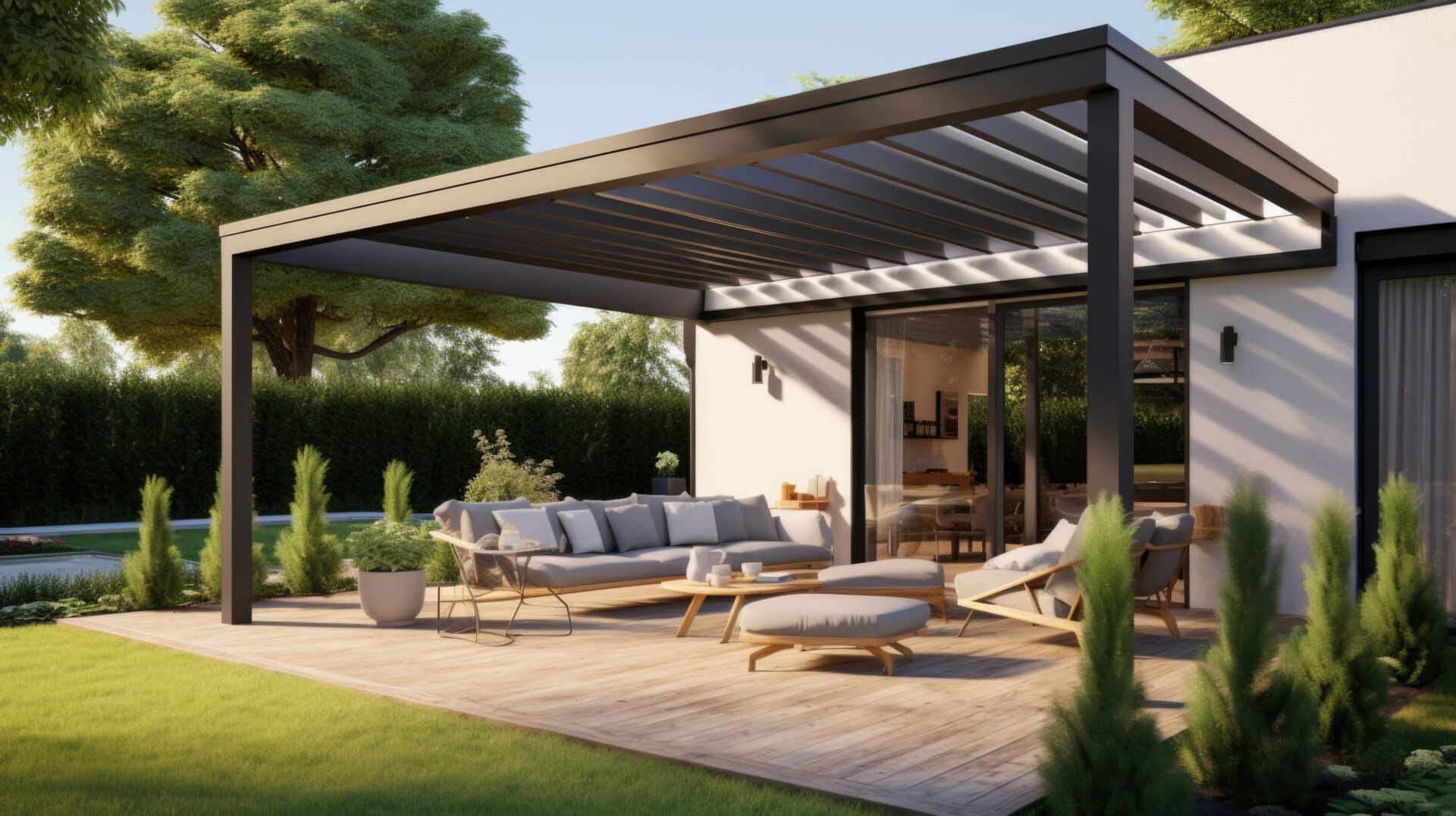 Pergolato da giardino con veranda
