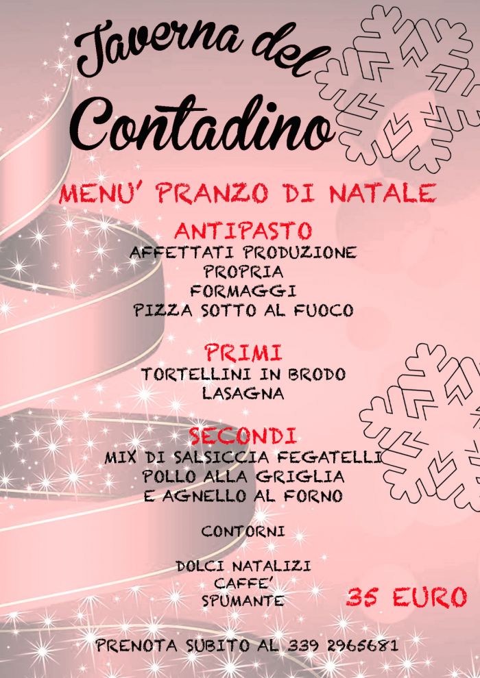 Menu Di Natale A 35 Euro.Offerta Menu Pranzo Natale Taverna Promozione Natale Sihappy