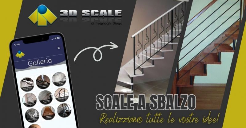 Produzione scale a sbalzo moderne su misura