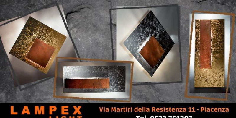 Offerta lampada da parete foglia oro argento artigianale - Occasione vendita lampada Piastra Icone Lodi