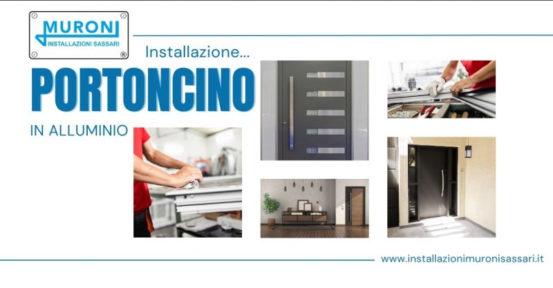 installazione portoncino ingresso blindato a singola anta in alluminio