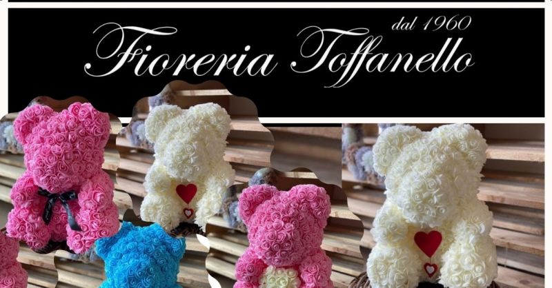 FIORERIA TOFFANELLO - Offerta idea regalo vendita online TEDDY BEAR Orsetto di rose in lattice