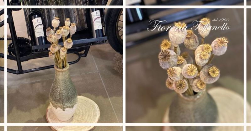 FIORERIA TOFFANELLO - Occasione vaso enea con dry flowers di papavero idea regalo