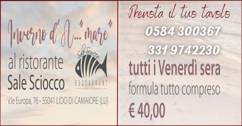offerta Venerdi sera menu completo a prezzo fisso