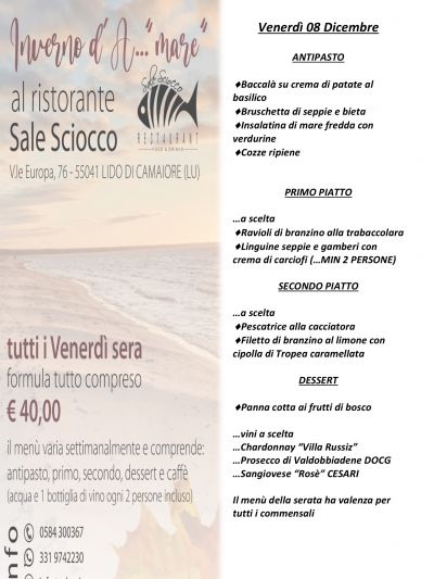 cene menu di pesce a prezzo fisso