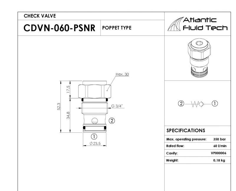 Offerta Check Valve CD000019 Atlantic - Promozione Valvola unidirezionale