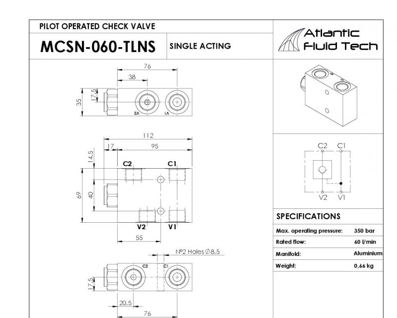 Offerta  Promozione Atlantic Fluid Tech MC000076 Pilot operated check, single