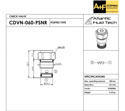 offerta valvola di ritegno cod cd000075 atlantic fluid tech