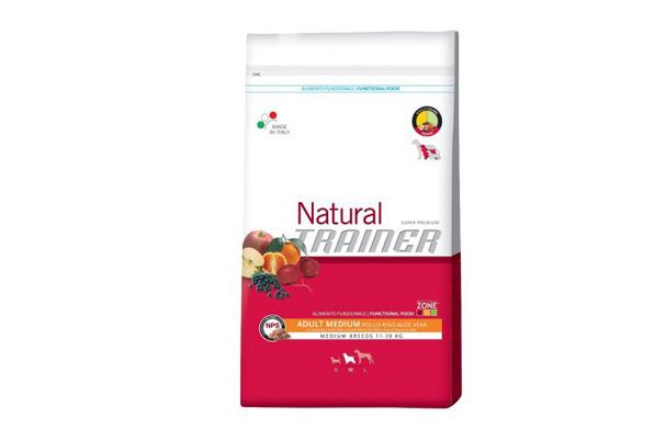 Trainer natural medium pollo, riso e aloe vera 12,5 Kg