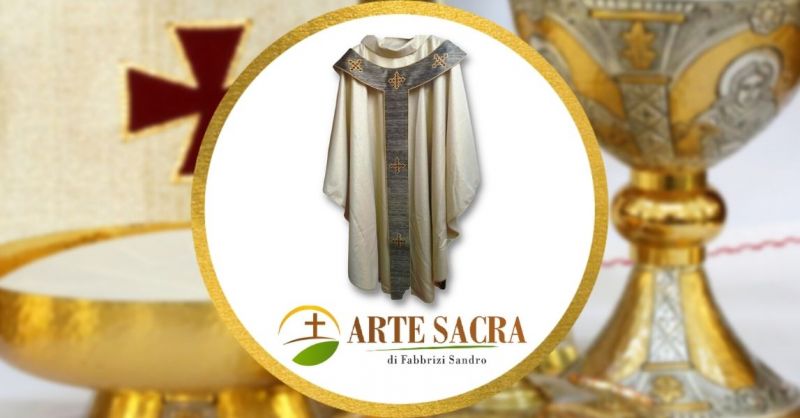 ARTE SACRA - Occasione vendita online casula solenne color oro papale in lana e pallio in seta