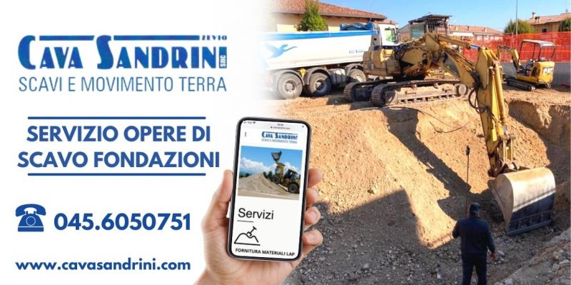 CAVA SANDRINI - Offerta servizio professionale opere di scavo fondazioni Verona