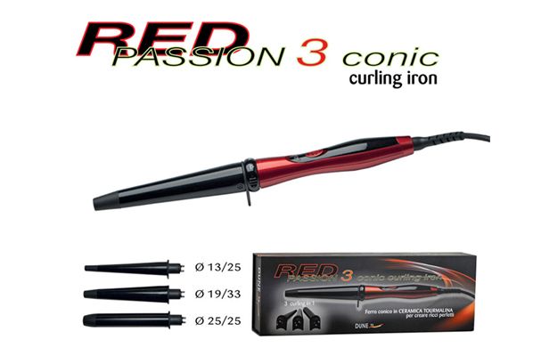 Red Passion 3 conic curling arricciacapelli