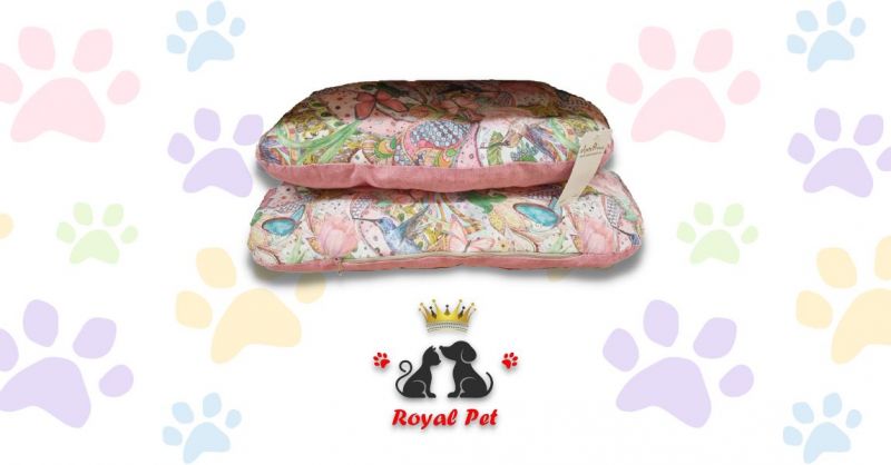 Promozione online cuscino per cani ovale rosa 70 cm realizzato in Italia