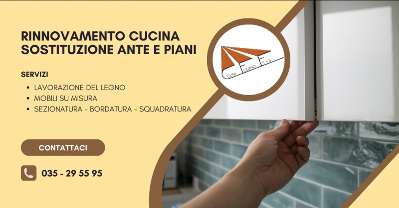 Offerta servizio rinnovamento cucina con sostituzione di ante e piani