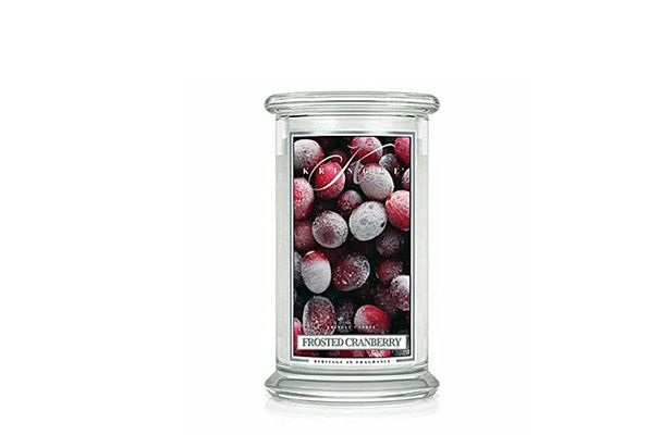 Offerta-CANDELA FROSTED CRANBERRY IN GIARA GRANDE
