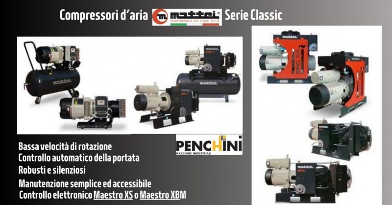 Vendita compressori d'aria Mattei serie classic a telaio aperto