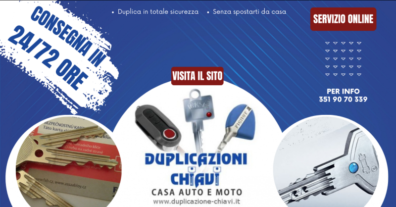 Offerta consegna veloce duplicato chiavi online Roma