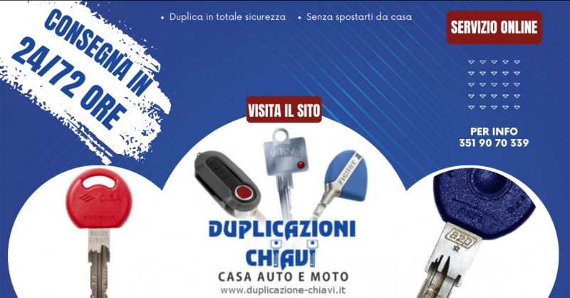 Offerta servizio veloce duplicazione chiavi da remoto con consegna a Roma