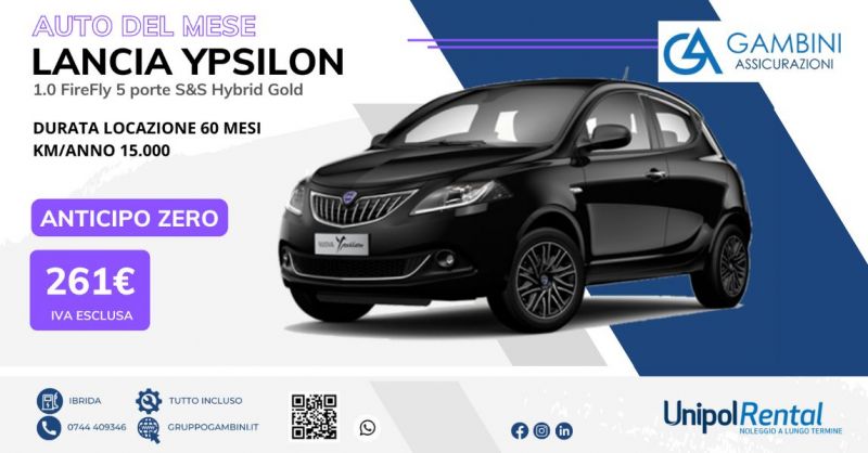 Promozione Servizio di Noleggio auto a lungo termine Lancia Ypsilon ibrida Terni