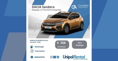 promozione auto del mese a noleggio lungo termine dacia sandero benzina gpl a terni