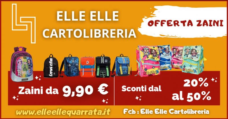 promozione zaini migliori marche scontati fino al 50 per cento - ELLE ELLE CAERTOLIBRERIA