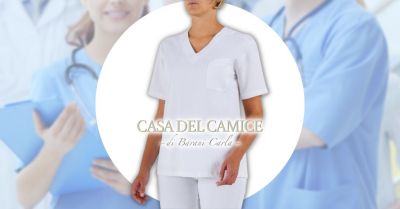  offerta casacca bianca da lavoro donna maniche corte marca giblors vendita online