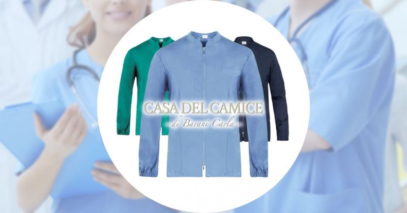 Offerta acquisto online casacca sanitaria uomo colorata a maniche lunghe con zip marca Giblor's