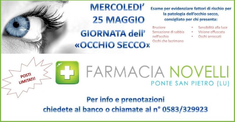  occasione esame occhio secchio gratuito farmacia Lucca - FARMACIA NOVELLI