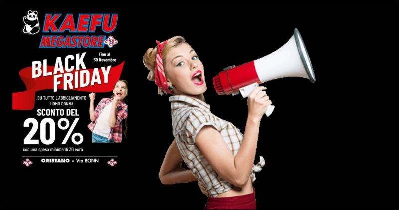 KAEFU MEGASTORE Oristano offerta black friday abbigliamento uomo donna Nuoro