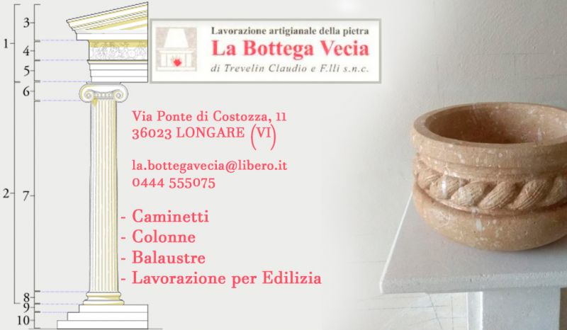 Offerta realizzazione artigianale arredi interni ed esterni in pietra di Vicenza