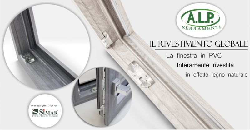   Serramenti e Infissi A.L.P. - offerta finestre Simar PVC interamente rivestite effetto legno naturale