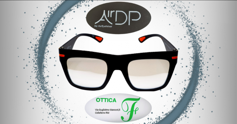 OTTICA F - Offerta montatura occhiali quadrata da uomo marchio Airdp colore nero