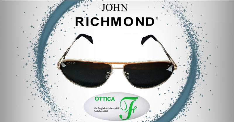 OTTICA F - Offerta occhiali maschili da sole in metallo dorato John Richmond