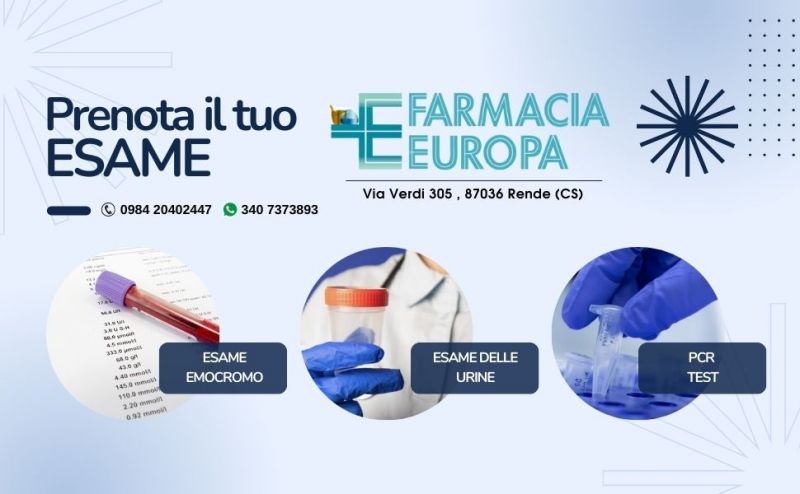 esame delle urine in farmacia a rende