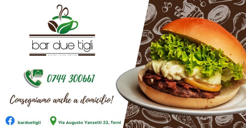 Offerta dove mangiare panini hamburger buoni a Terni - Occasione bar consegna a domicilio Terni