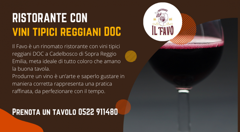 Offerta ristorante emiliano Lambrusco Reggio Emilia Modena – occasione ristorante vini tipici reggiani DOC Reggio Emilia Modena
