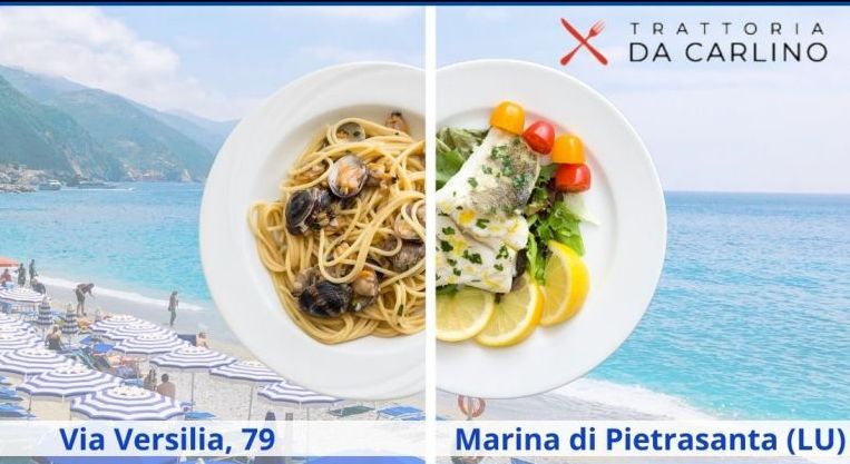 ristorante vista mare con menu di pesce