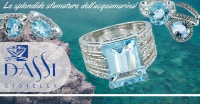 dassi gioielli occasione vendita online anelli oro bianco 18kt diamanti ed acquamarina