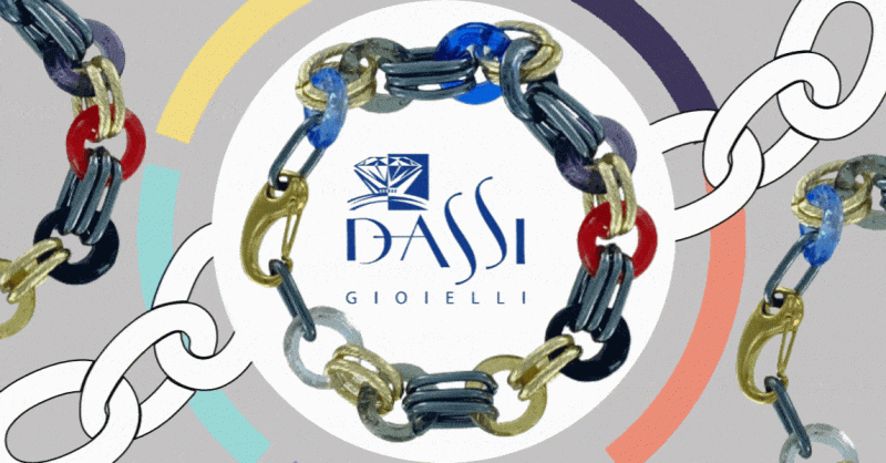Offerta vendita online bracciale con rondelle di vetro di Murano e anelli in alluminio