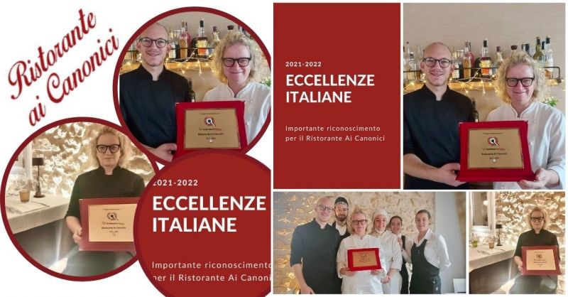 Ristorante Ai Canonici - Importante riconoscimento Eccellenze Italiane ristornati Vicenza
