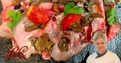 ristorante ai canonici carpaccio di roastbeef piemontese con tartufo nero dei colli berici