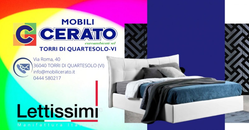 Offerta letto imbottito e con contenitore di Design Vicenza - Occasione modelli Letto di Lettissimi Vicenza