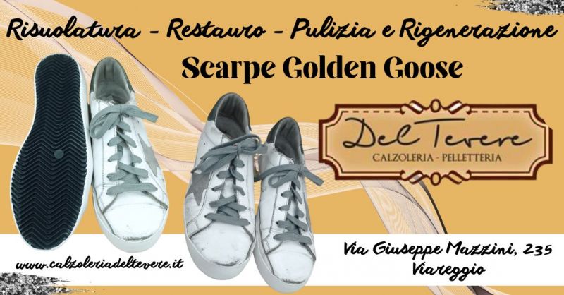 offerta risuolatura e restauro scarpe Golden Goose calzoleria Versilia