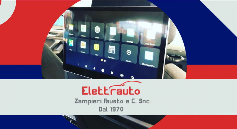 monitor Android da poggiatesta con connessione bluetooth