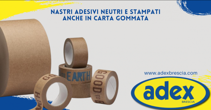 ADEX - Offerta distribuzione e produzione nastri adesivi in carta gommata neutri e stampati Brescia