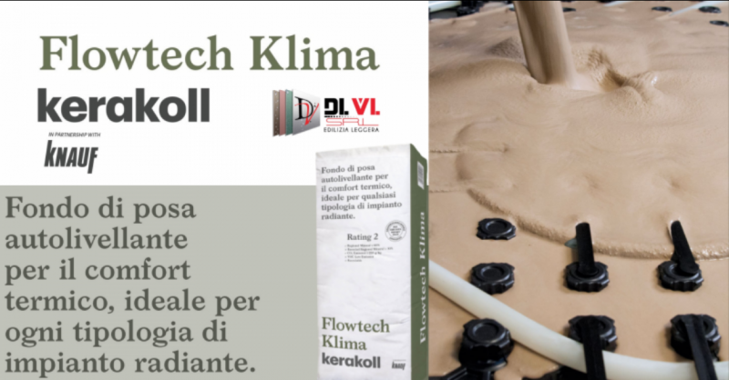 Offerta Fondo di posa autolivellante per il comfort termico Aversa - occasione Flowtech Klima By Kerakoll per impianto radiante Casaluce