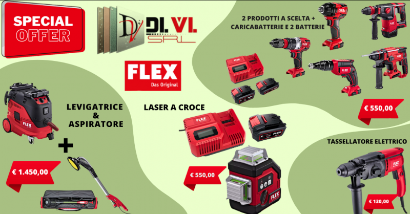 Offerta elettroutensili Flex a batteria levigatrice trapano avvitatore tassellatore elettrico aspiratore Casaluce Aversa