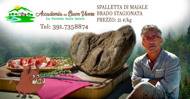 Offerta SPALLETTA DI MAIALE BRADO STAGIONATA  a KM 0 confezionato a tranci sottovuoto Terni