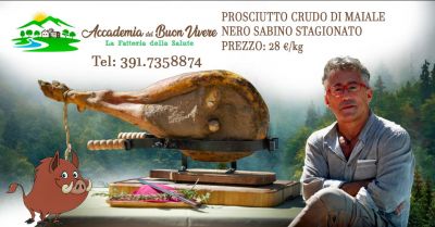 offerta prosciutto crudo stagionato da 18 mesi di maiale nero sabino taglio antico con osso
