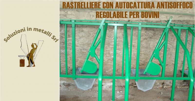  SOLUZIONI IN METALLI Italia - offerta rastrelliere con autocattura antisoffoco regolabile per bovini